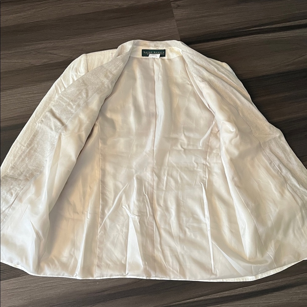 Harve Benard White Linen Open Front Blazer - Picture 7 of 11